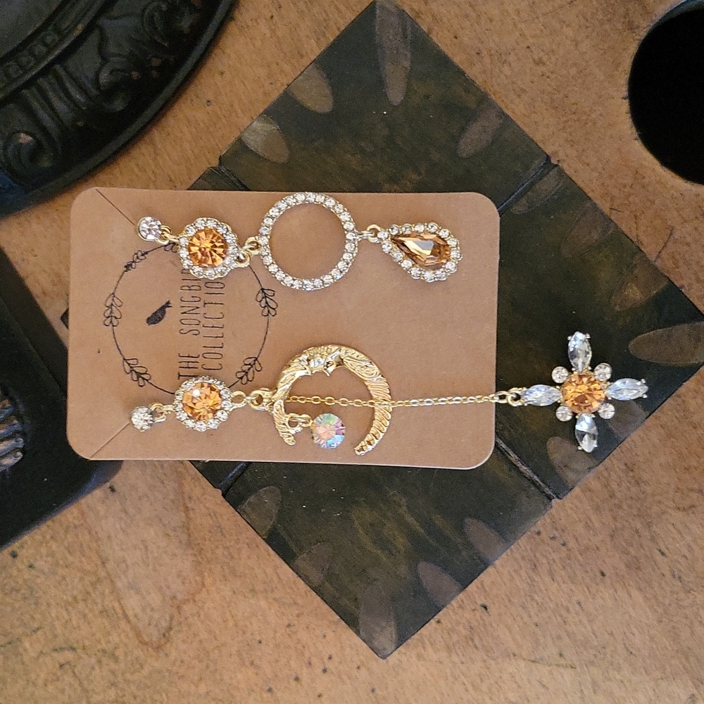 Gorgeous Celestial Rhinstone Drop Earrings